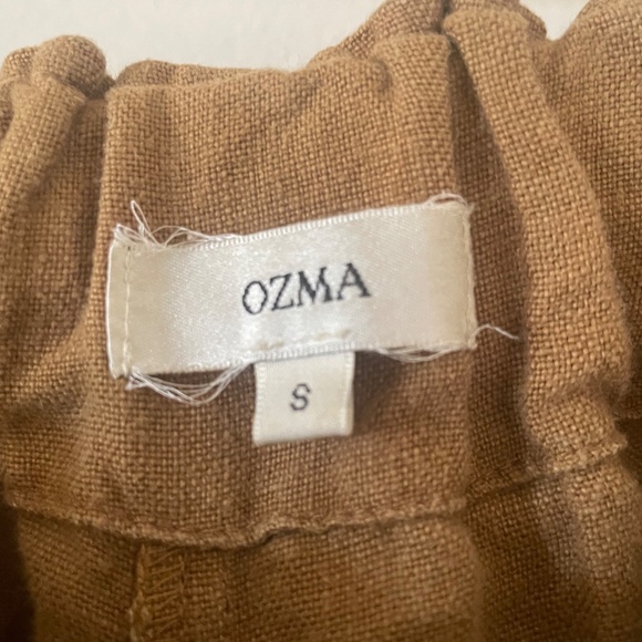OZMA Utility Heavy Laundered Linen Pant Small in Carob / Tobacco - Picture 2 of 7